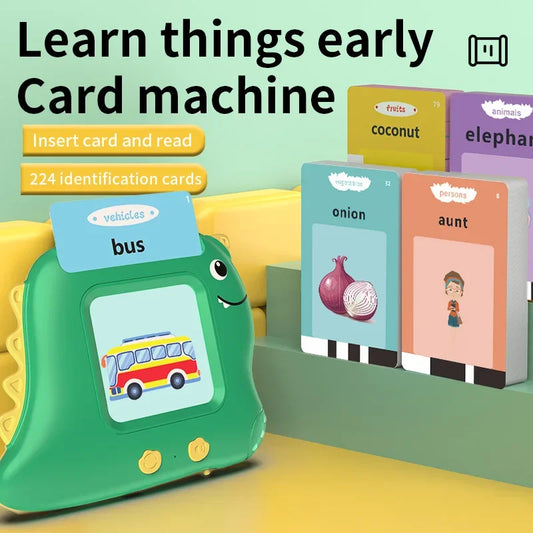 English: Little Dinosaur Learning Machine for Children, Talking Flash Card (English,Spanish,French)