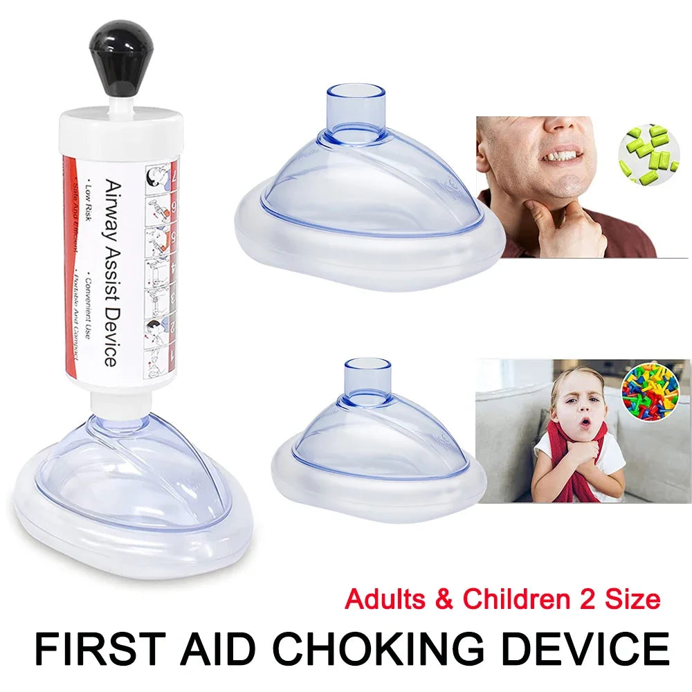 Emergency Life Saving Suction Vac. 4 Masks for Kids/Adults