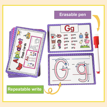Learn to read, write, and spell your ABCs with 26 Learning Flash Cards