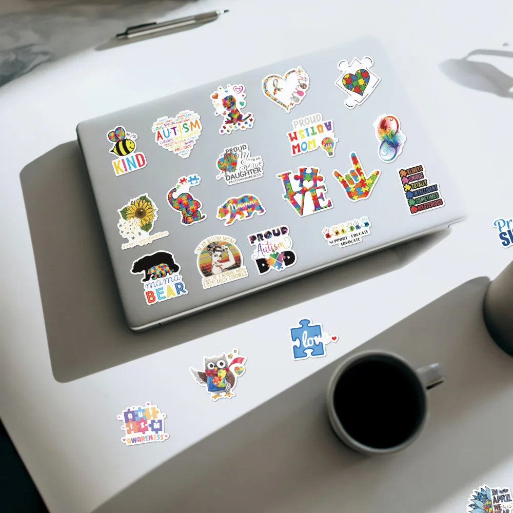 Sensory: 10/30/50 Pcs Educational Graffiti Decal Sticker Packs for Children with Autism.