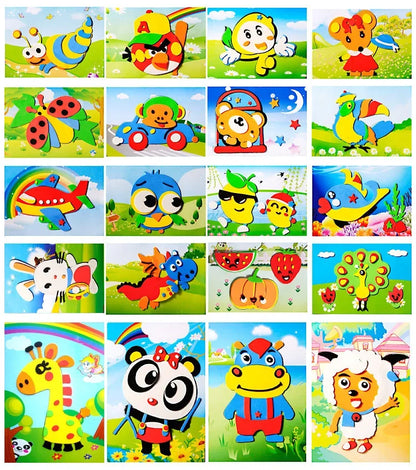 Motor Skills: 3D Paste Sponge Toys, Foam Sticker Puzzle Game for Children (20 Pcs)