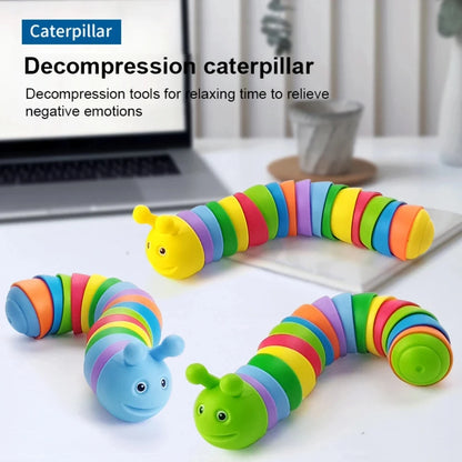 Sensory: Funny Fidget Slugs Articulated Sensory Slug Toy Realistic Worm Caterpillar Fidget Toys for Kids Adults ADHD Autism Stress Relief