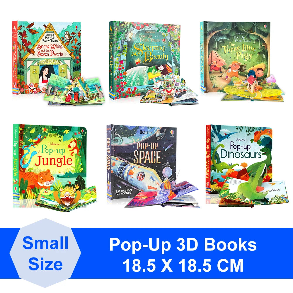 Bedtime 3D Picture Pop-Up Story Coloring Books for Children Learning English