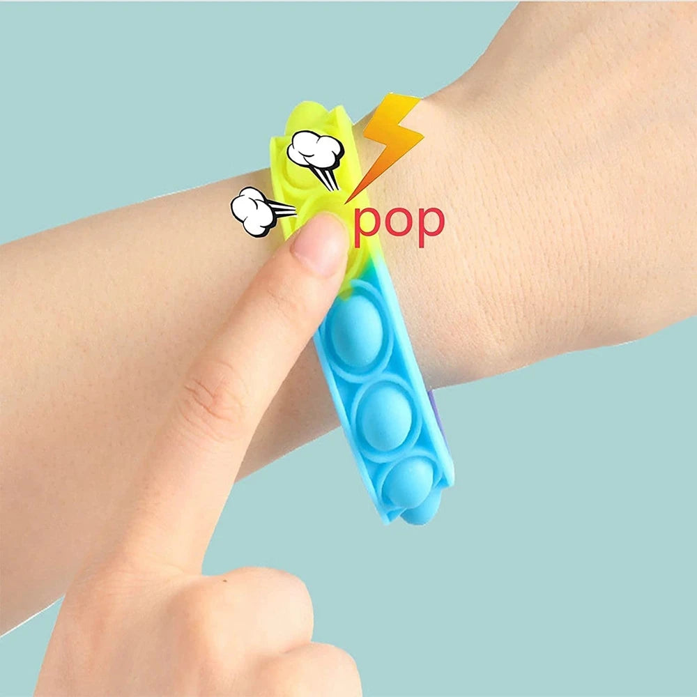 Color decompression bubble dimple toy, irritability anti-stress, Anxiety & Sensory relief color silicone bracelet