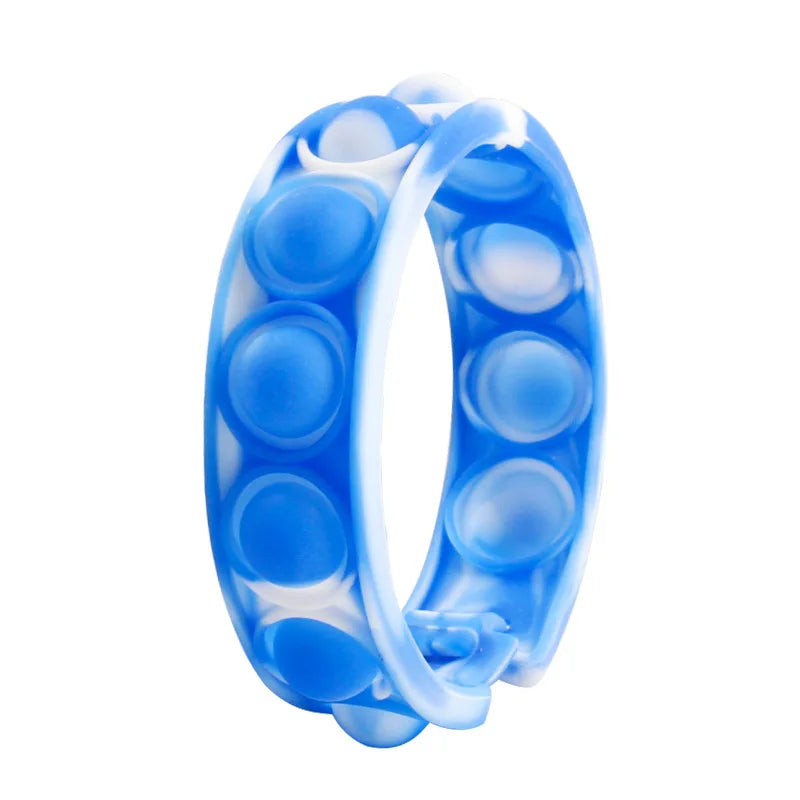 Color decompression bubble dimple toy, irritability anti-stress, Anxiety & Sensory relief color silicone bracelet