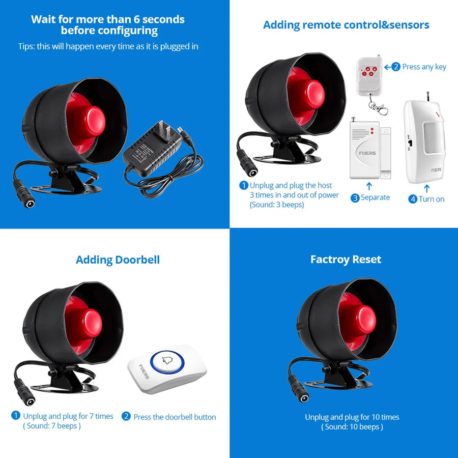 Home Alarm Systems with Loud Siren Speaker