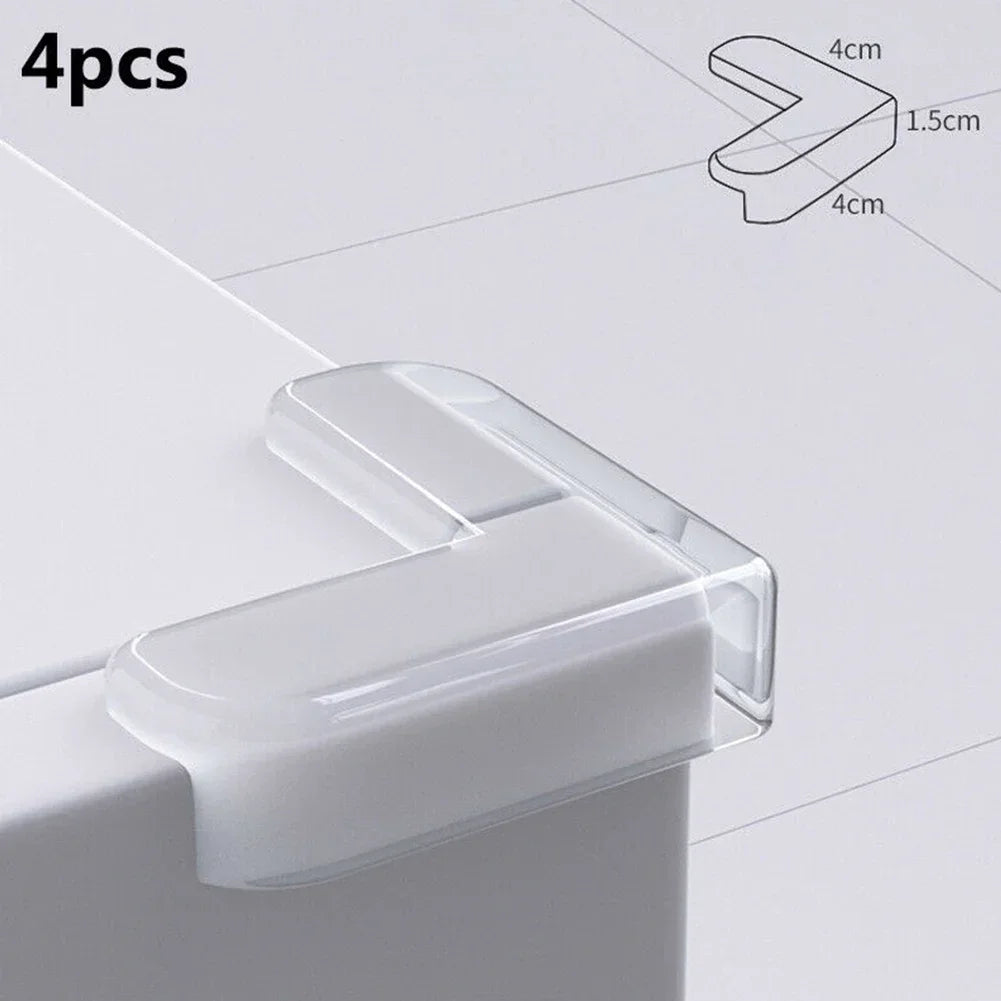 4pcs Child Baby Clear Rubber Table & Furniture Corner Edge Protectors