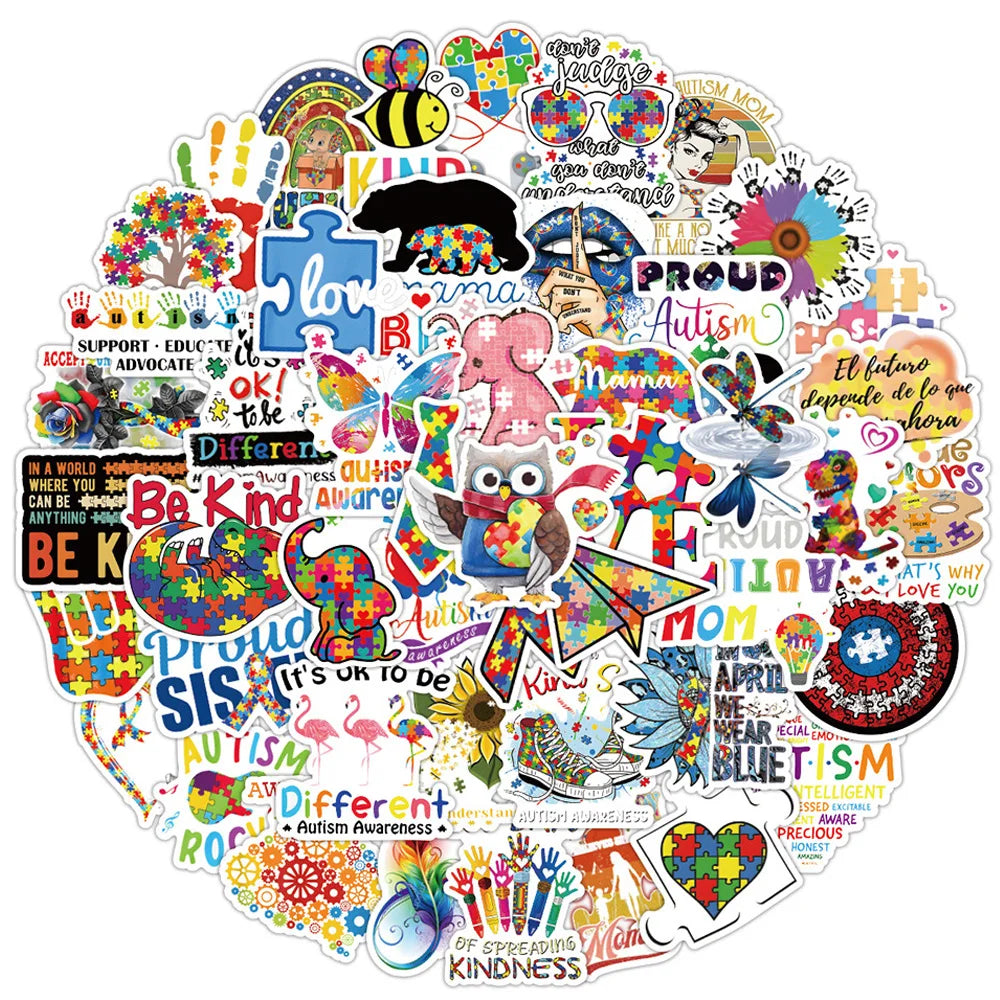 Sensory: 10/30/50 Pcs Educational Graffiti Decal Sticker Packs for Children with Autism.