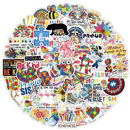 Sensory: 10/30/50 Pcs Educational Graffiti Decal Sticker Packs for Children with Autism.