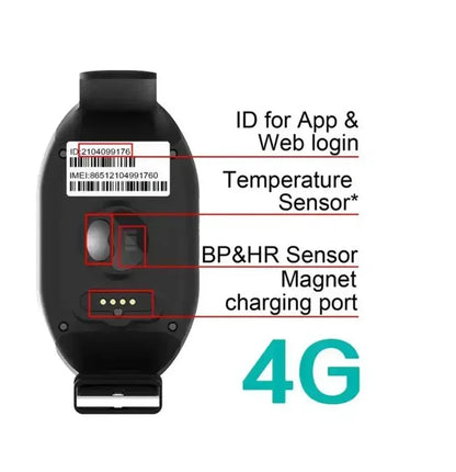 4G Elderly alarm GPS Watch 2G Tracking Bracelet Health monitor SOS IP67 Waterproof  Locator Fall Alert Tracker for Old People
