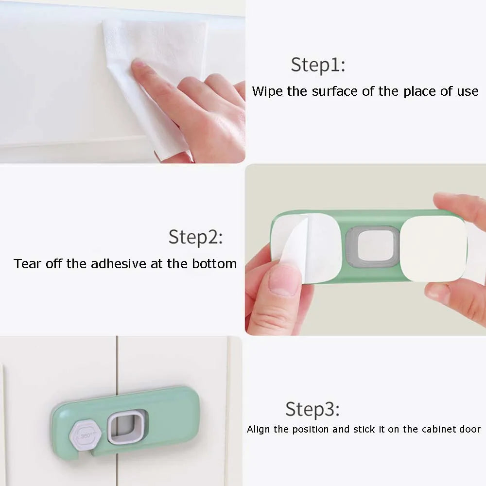 Child Safety: Anti-pinch Locks Strap & Cabinet Locks for  Furniture, Sliding Door, Refrigerator