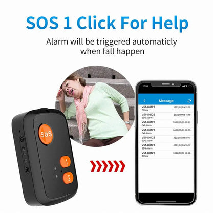 4G SOS GPS Pendant for Elder Kids Smart Locator Fall Detection Alert SOS Emergency Call Two-way Talk 1000mAh Waterproof Tracker