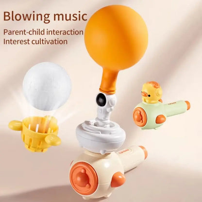Cartoon Breathing Exerciser Toys Funny 3-in-1 Balloon Launcher Toy with Whistle Toy Release Educational Toys Sensory Autism Toys