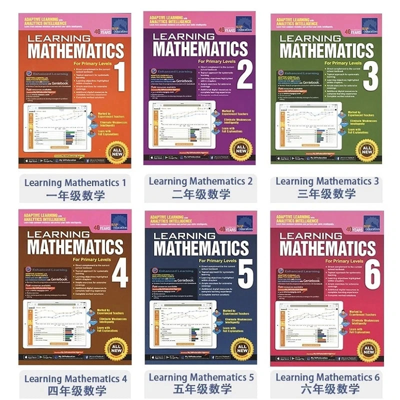 Learning Mathematics 6 Books/Set(Grade 1-6)
