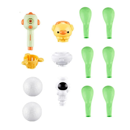 Cartoon Breathing Exerciser Toys Funny 3-in-1 Balloon Launcher Toy with Whistle Toy Release Educational Toys Sensory Autism Toys