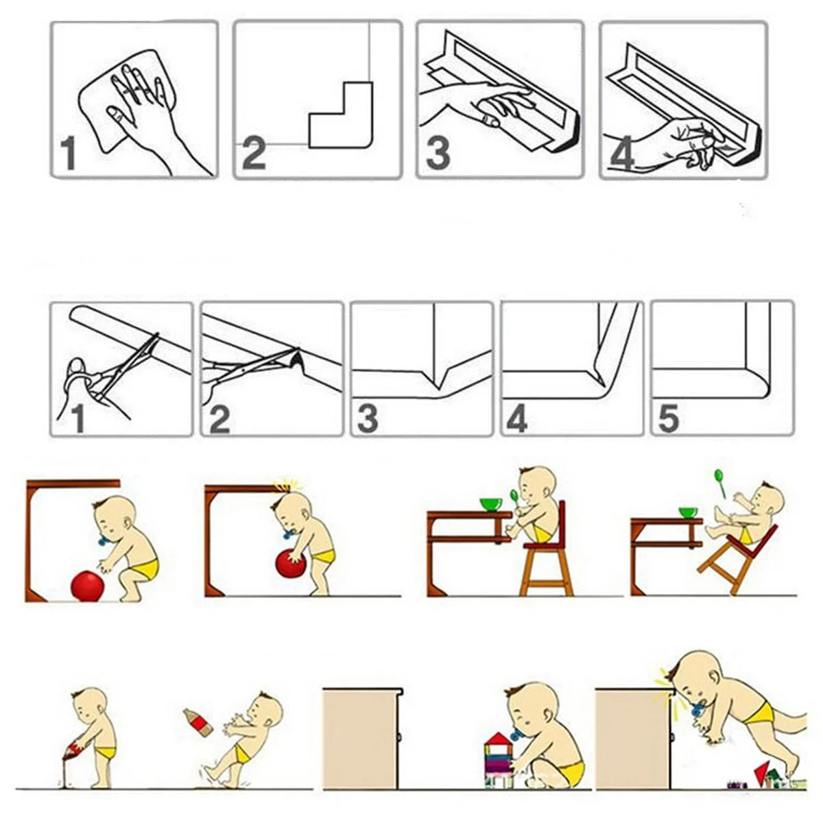 2 Bumper Table Corner Bumpers Baby Safety Protector Guard Protection Furniture Blue Child