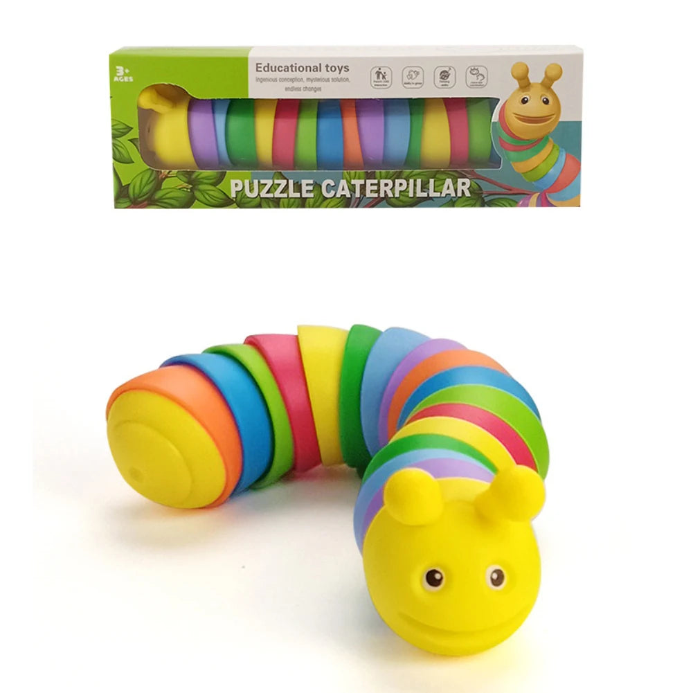 Sensory: Funny Fidget Slugs Articulated Sensory Slug Toy Realistic Worm Caterpillar Fidget Toys for Kids Adults ADHD Autism Stress Relief
