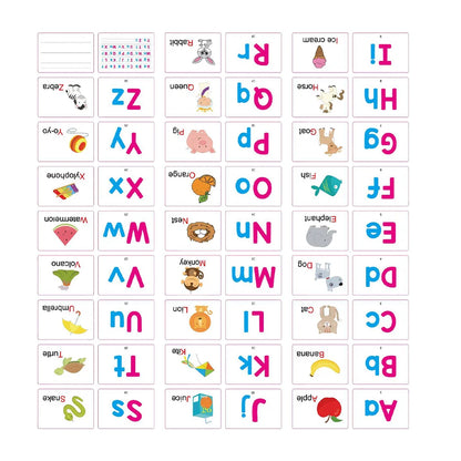 Read & Write English: 27 Pcs Printable Flash Card Baby & Children Alphabet Picture Cards, Learning English Words