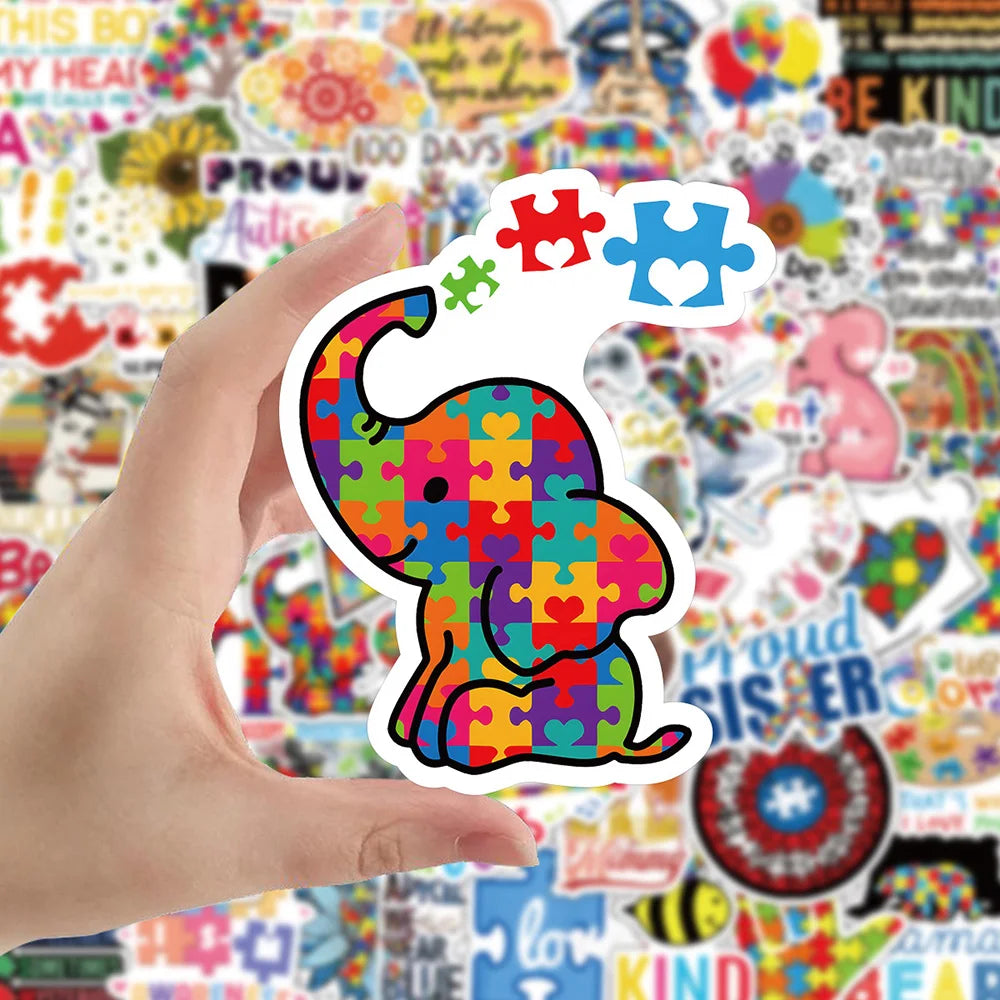 Sensory: 10/30/50 Pcs Educational Graffiti Decal Sticker Packs for Children with Autism.