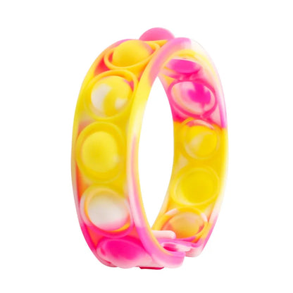 Color decompression bubble dimple toy, irritability anti-stress, Anxiety & Sensory relief color silicone bracelet