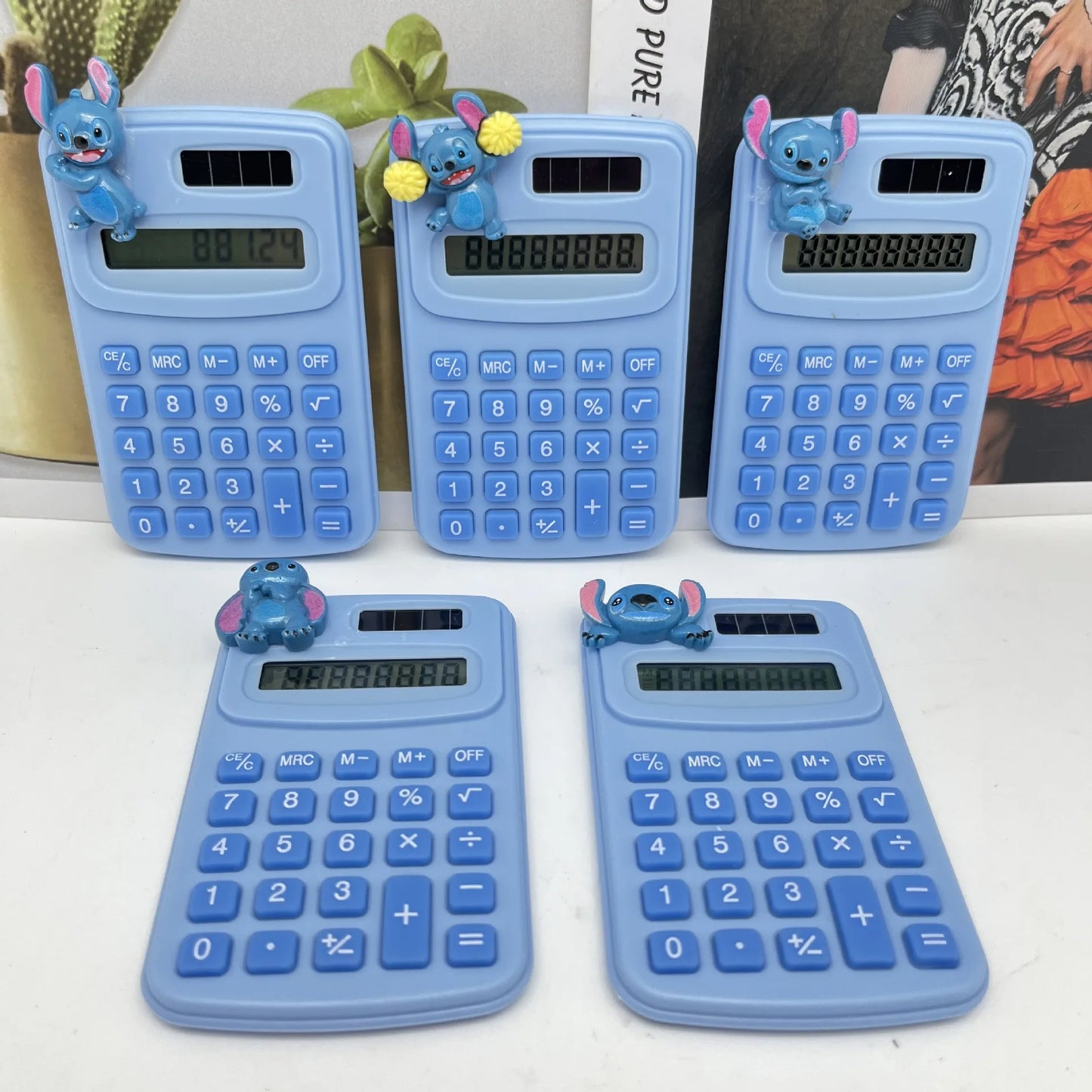 Disney Stitch Math Calculator for Children Learning, Solar Powered Cartoons