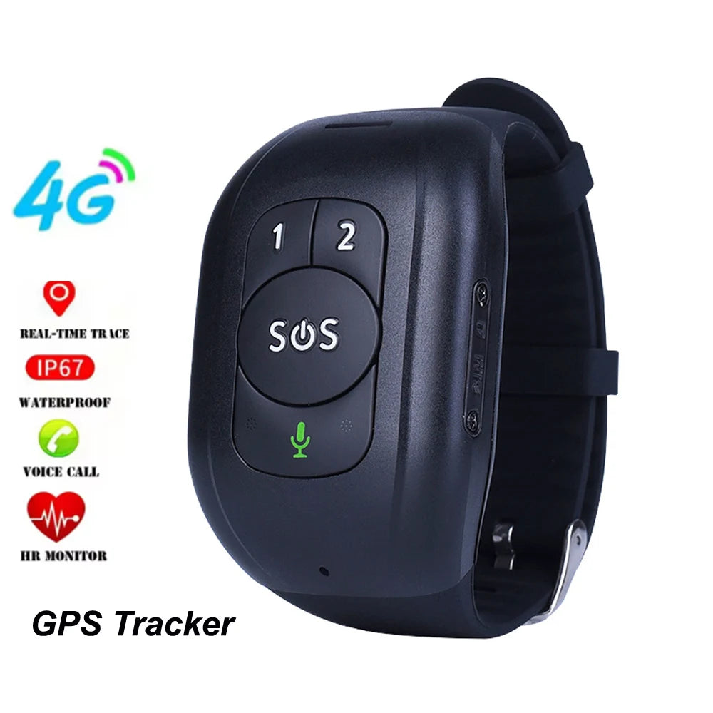 2025 Kids Elder 4G Smart GPS Tracker Bracelet watch Locator Fall Detection Alert SOS Emergency IP67 Waterproof GPS Tracker