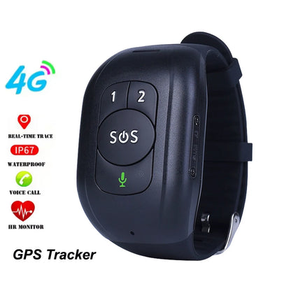 2025 Kids Elder 4G Smart GPS Tracker Bracelet watch Locator Fall Detection Alert SOS Emergency IP67 Waterproof GPS Tracker