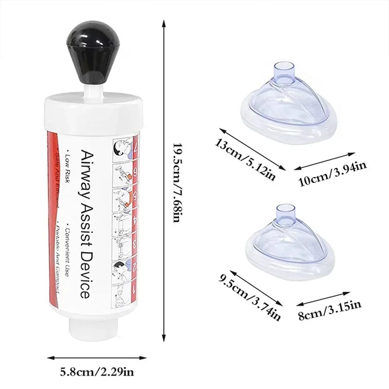 Anti Choking Device: Emergency Life Saving Suction Vac. Two Masks for Kids/Adults