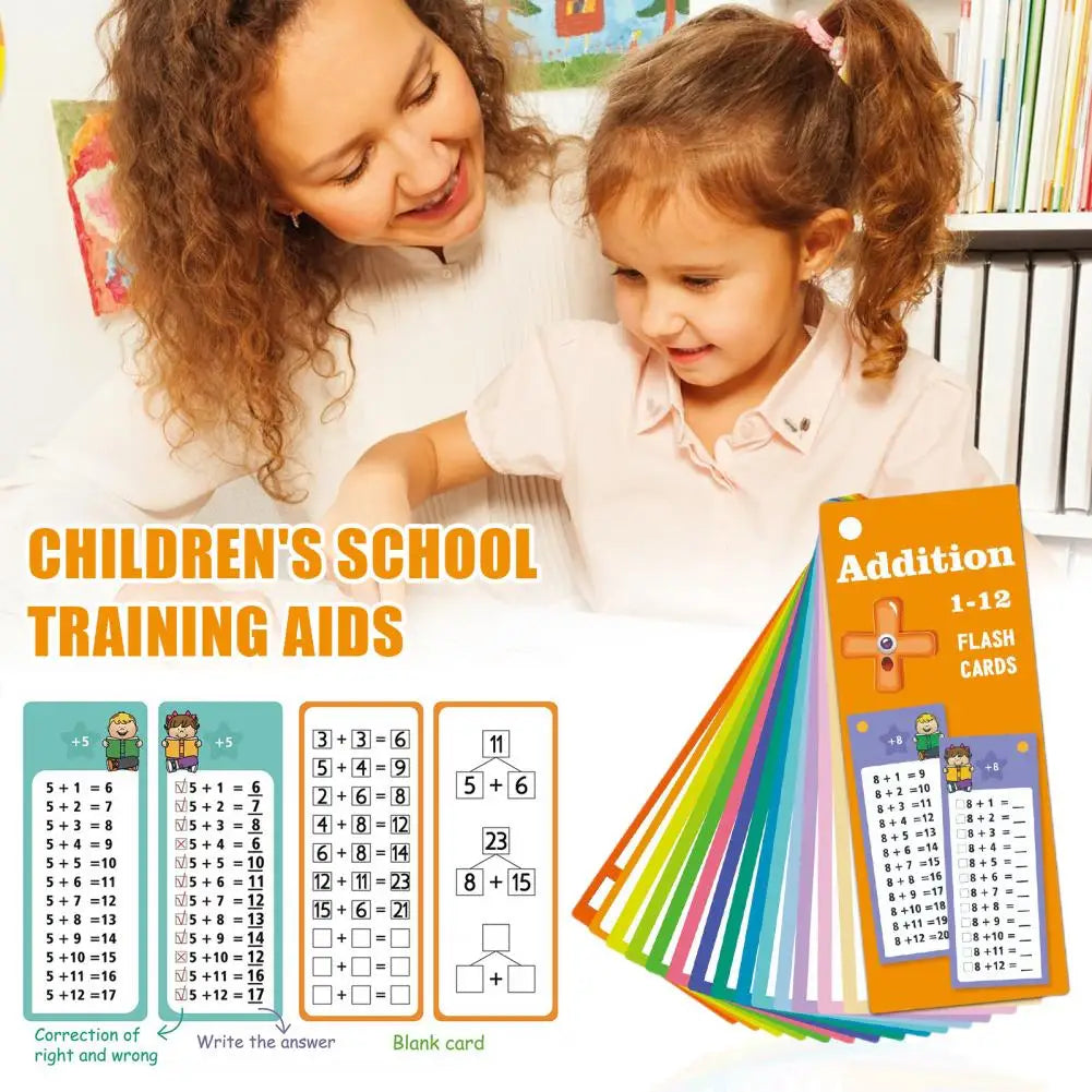 Educational Math Flashcards Set for Kids, with Dry-erase Pens for Kindergarten