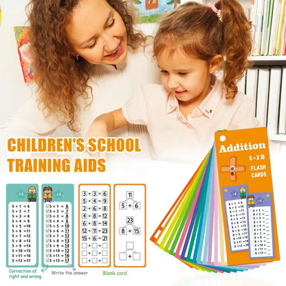 Educational Math Flashcards Set for Kids, with Dry-erase Pens for Kindergarten