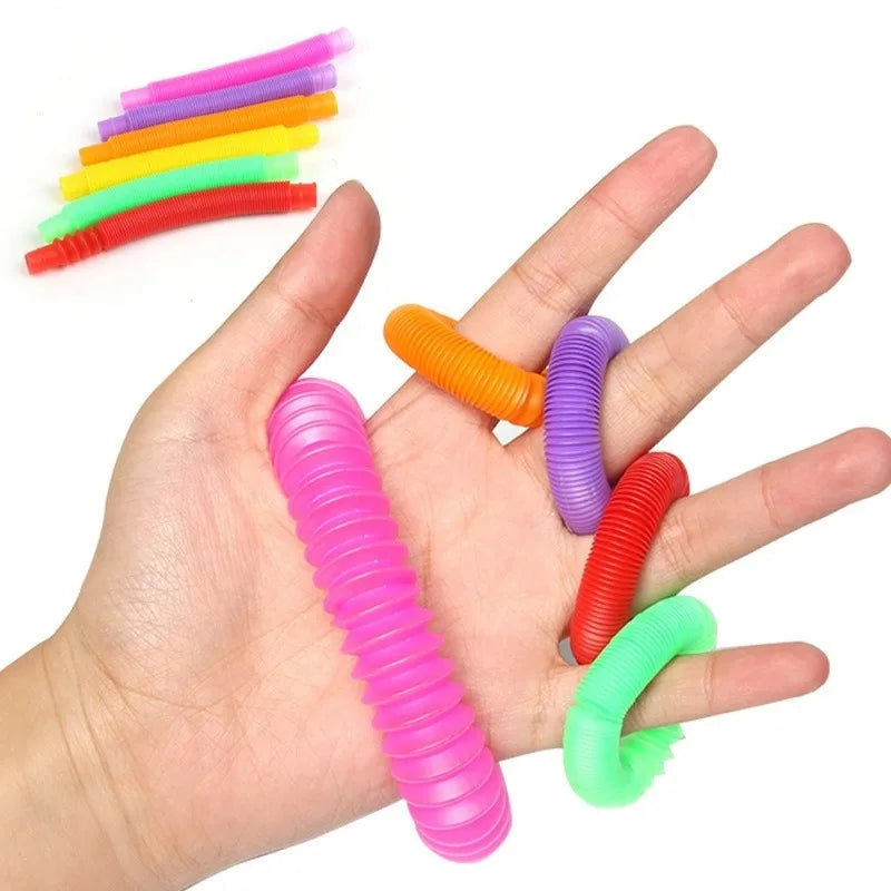 1Pcs Mini Pop Tubes Sensory Toy For Adult Fidget Stress Relieve Toys Kid Autism Anti Stress Plastic Bellows Children Squeeze Toy