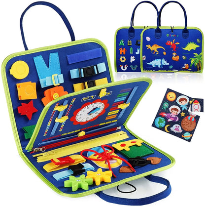 Montessori Toddler Busy Board,Autism Sensory Toys Educational Activity Motor Skills Baby, Life Skills Learning Toys for Kids