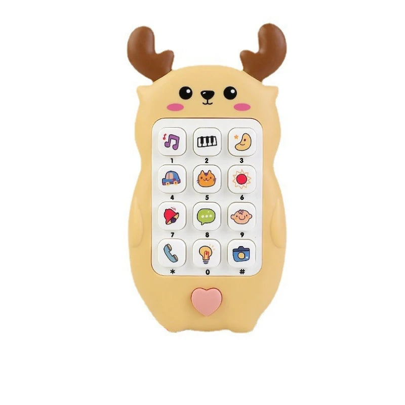 Baby Cartoon Deer Simulation Mobile Music Phone for Children's