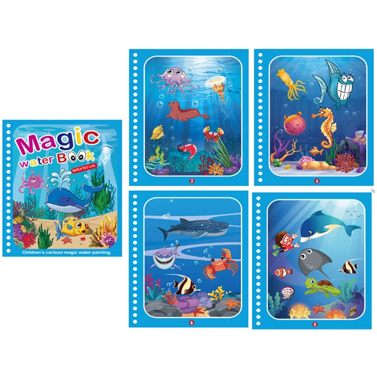 Motor Skills: Magic Water Painting/Reusable Children Activity books