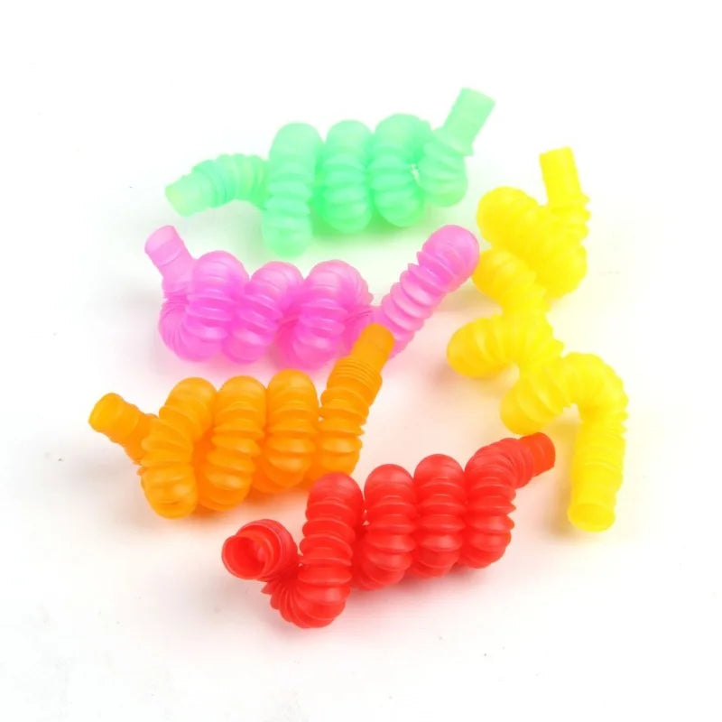 1Pcs Mini Pop Tubes Sensory Toy For Adult Fidget Stress Relieve Toys Kid Autism Anti Stress Plastic Bellows Children Squeeze Toy