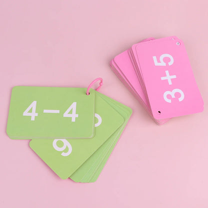1 Set of Educational Math Flash Cards Set for Kids Early Learning(Plus or Minus in 10's)