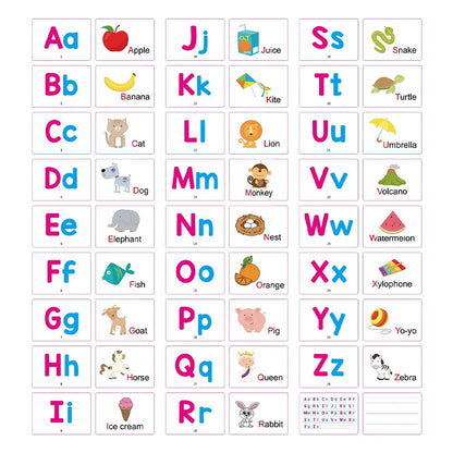 Read & Write English: 27 Pcs Printable Flash Card Baby & Children Alphabet Picture Cards, Learning English Words