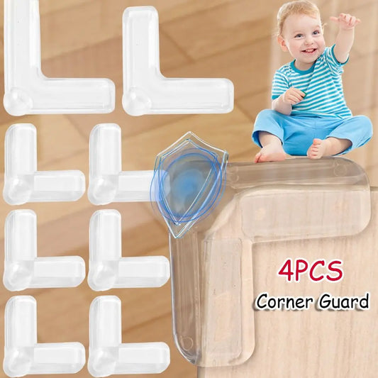 4Pcs Table & Furniture Cabinet Corner Guards, High-Elasticity and Transparent