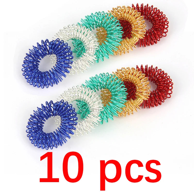 Spiky Sensory Decompression Toys Finger Rings Acupressure Ring Stress Relief Anxiety Relief Finger Toys For Adult Kids