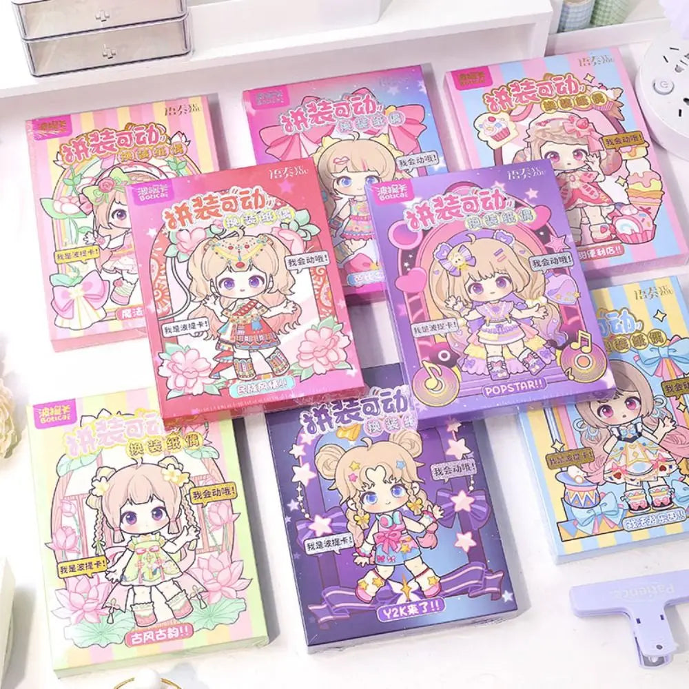 Anime Activity Books DIY Paper Puppets, 3D Dress Up Paper Doll