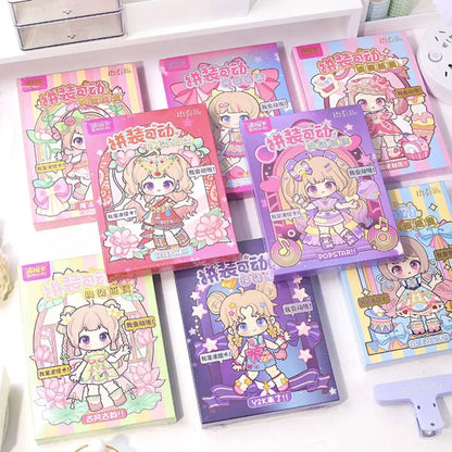 Anime Activity Books DIY Paper Puppets, 3D Dress Up Paper Doll