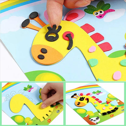 Motor Skills: 3D Paste Sponge Toys, Foam Sticker Puzzle Game for Children (20 Pcs)