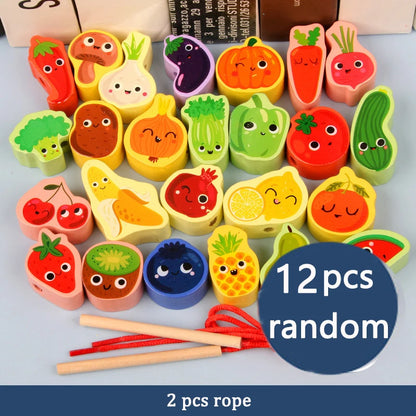 Primary Lacing Beads Educational Montessori Stringing Toy Autism Toys Toddlers Kids Preschool Children Training Gifts