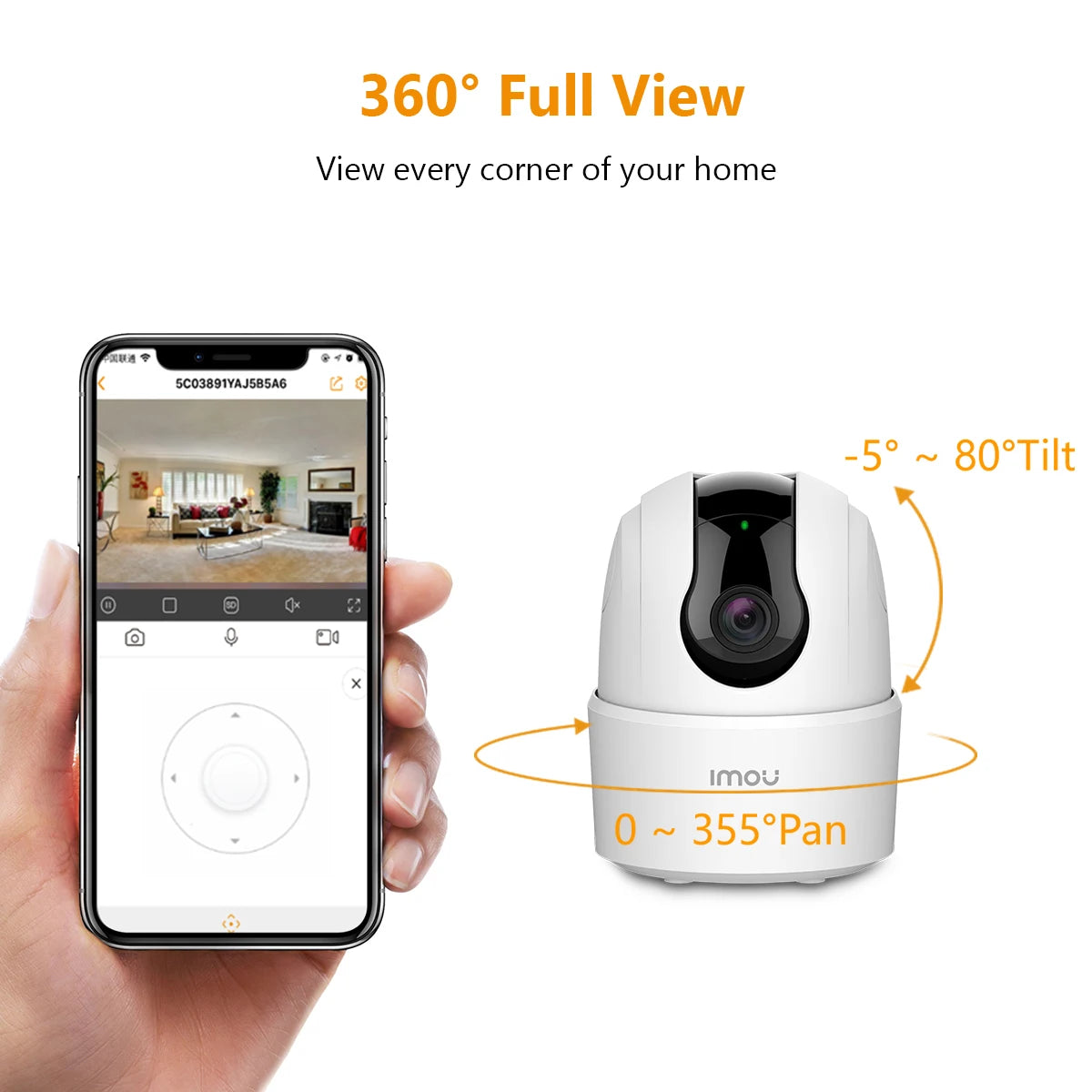 Home Surveillance Wifi 360 Camera with Detection Night Vision