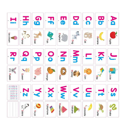 Read & Write English: 27 Pcs Printable Flash Card Baby & Children Alphabet Picture Cards, Learning English Words