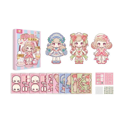 Cartoon DIY Paper Puppet Handmade Montessori 3D Dress Up Paper Doll Quiet Book