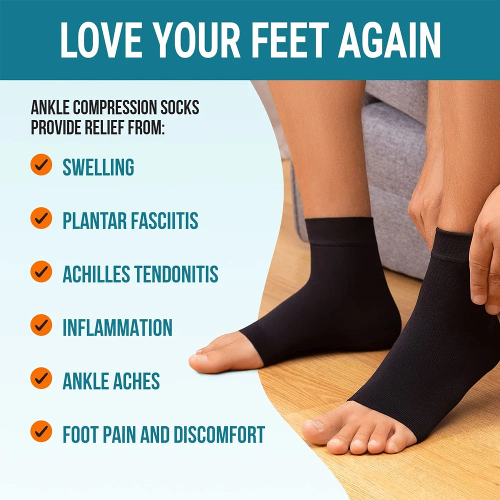 Breathable Neuropathy Socks for Men Women, Soothe Compression Sock for Neuropathy Pain,Ankle Brace, Plantar Fasciitis Relief, 1P