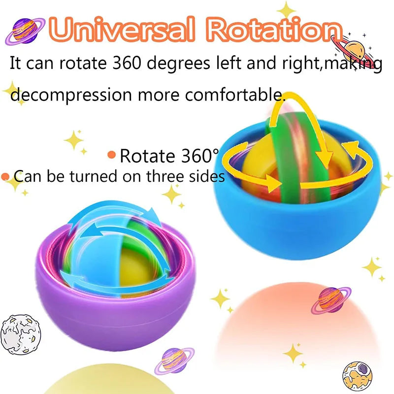 Stress: 3D Rotation Ball Fidget Gyro Sensory Toys for Kids & Adults. Helps with ADHD Autism Stress Relief