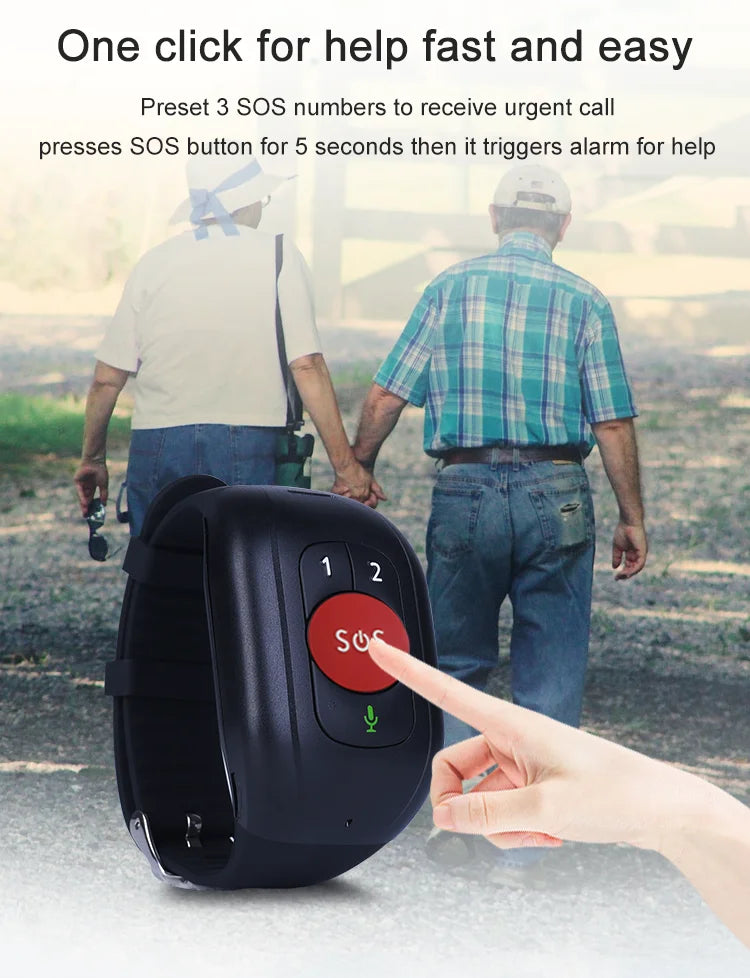 2025 Kids Elder 4G Smart GPS Tracker Bracelet watch Locator Fall Detection Alert SOS Emergency IP67 Waterproof GPS Tracker