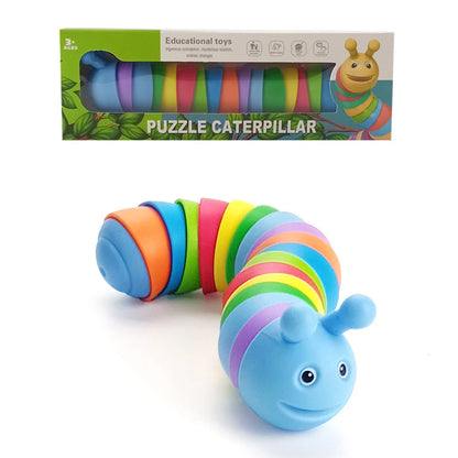 Sensory: Funny Fidget Slugs Articulated Sensory Slug Toy Realistic Worm Caterpillar Fidget Toys for Kids Adults ADHD Autism Stress Relief